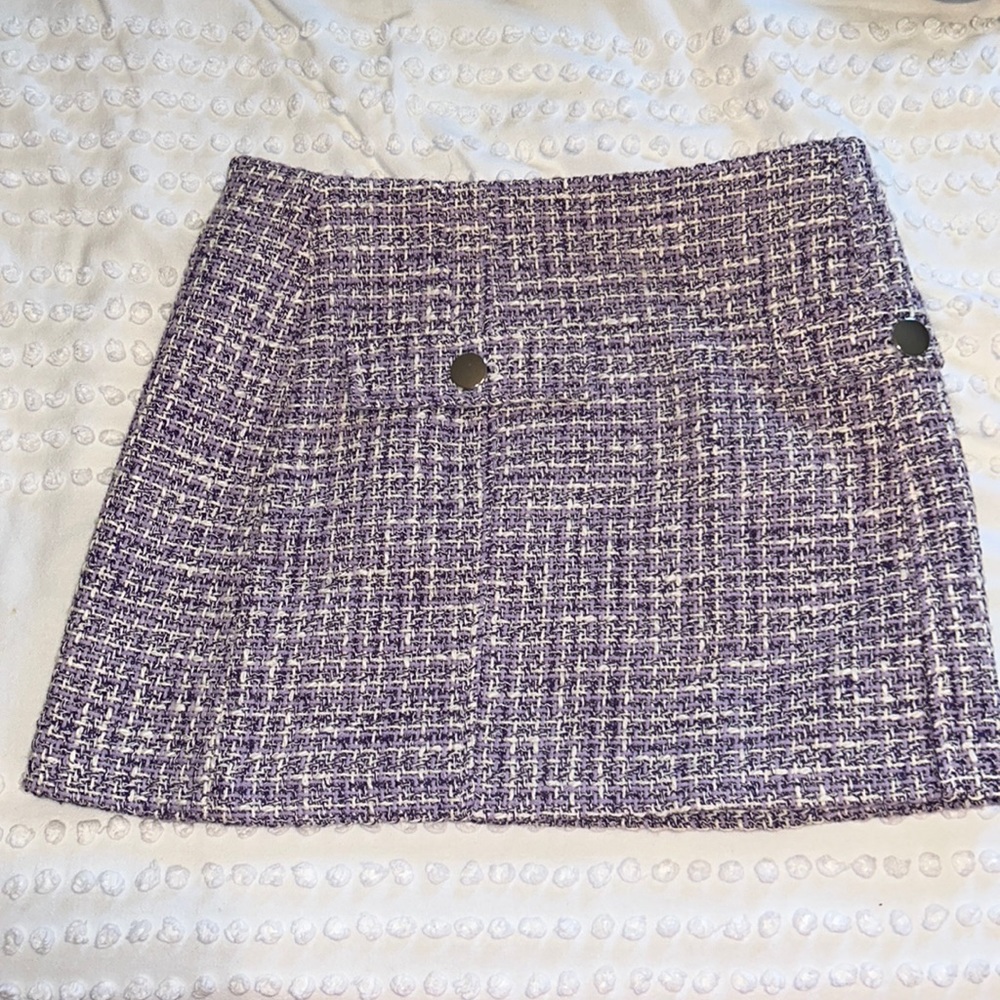 WORN ONCE (selling because it's too big for me) PURPLE PLAID ZARA MINI-SKIRT